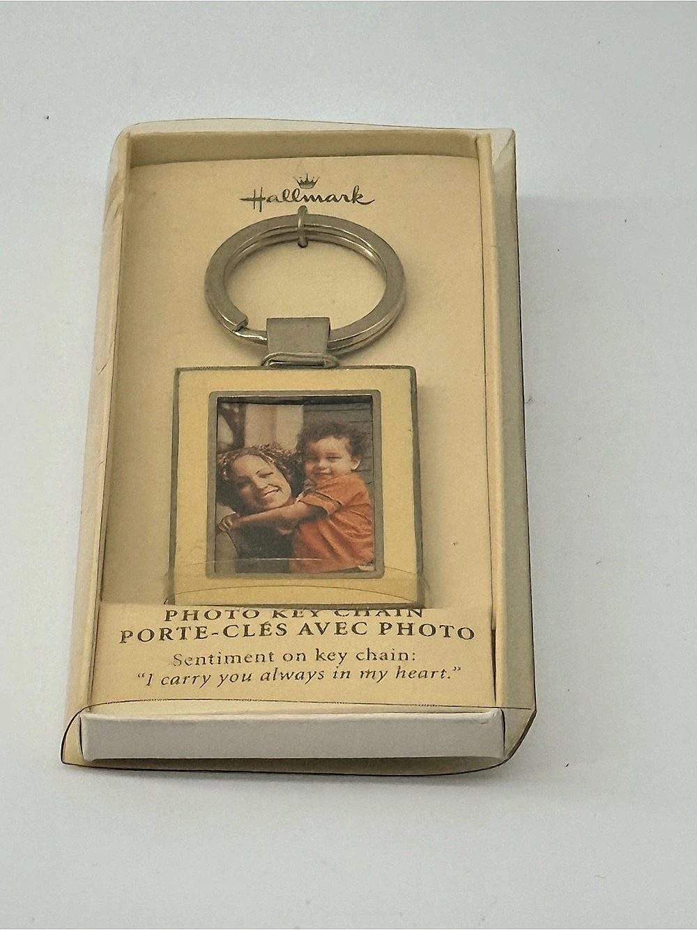 Hallmark I Carry You Always In My Heart Photo Key Chain Silver